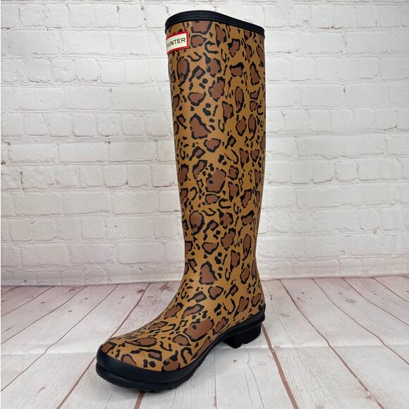 Hunter Original Tall Leopard Print Wellington Rain Boots Women’s Size 6 - Picture 6 of 11